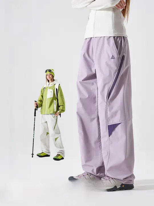 レディース 春用 撥水ソフトシェル アウトドアパンツ【登山・ハイキング・コントラストカラー】