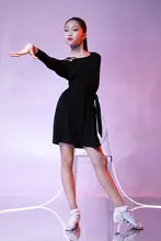アカカソ ラテンダンス練習服 子供用長袖ワンピースセット【秋冬用・ダンストレーニング】