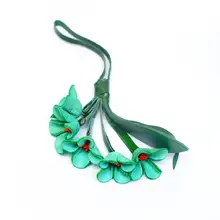立体花柄デザインの真皮バッグチャーム【牛革製・多用途・女性用】