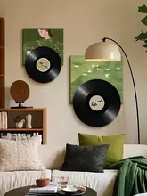 緑の中古風レコードアートパネル【リビング・廊下・寝室用】