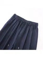 縦落ちデザインのリボン付きワイドパンツ【春用・女性・快適なカジュアルスタイル】（セットア ップ対応）