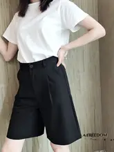 カジュアルなストレートフィットのハーフパンツ【女性用・スタイル・ウエストゴム】