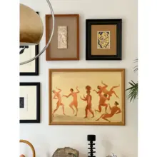 アンドレのワインの神の舞 中古風モダンアート装飾画【リビング・ダイニング用・木製】