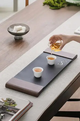 胡桃木製 貯水式茶盤 干泡台 コンパクト TAO | 胡桃木製の茶盤【シンプルデザイン・家庭用・功夫茶具対応】