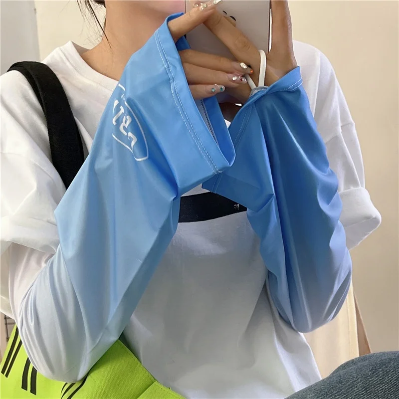 夏用グラデーションカラーの屋外用アームカバー：UVカットと通気性を備えた女性向けアウトドアグッズ