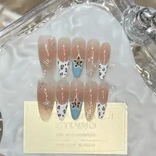 フランス風美しいデザインの中長ネイル【ブラシピンク・金箔・ヒョウ柄】
