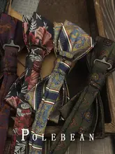 ストライプフラワー柄の蝶ネクタイ【ブラウン・フォーマル用・ウェディング・パーティー】