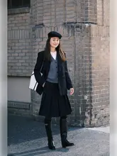 精紡羊毛製ジャケット【シルク裏地・プリーツスカート・ワイドパンツ】（セットアップ対応）