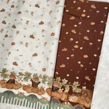 森系デザイン！小熊猫プリントのBJD人形衣装用布【手作り・綿花素材】