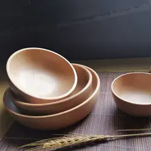 ジュニア用と大人用のブナ製木製ボウル【果物、サラダ、スープ、麺類に最適】
