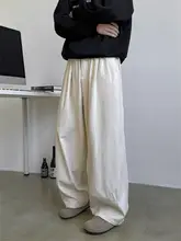 メンズ ゆったりワイドパンツ【カジュアル・コットン・ストレートシルエット・水洗い加工】