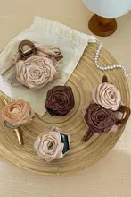 乾燥したバラの花モチーフヘアクリップ【サイドクリップ・高級感】