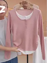 デザイン性のあるニットトップス【春用・ピンク・レイヤード風】