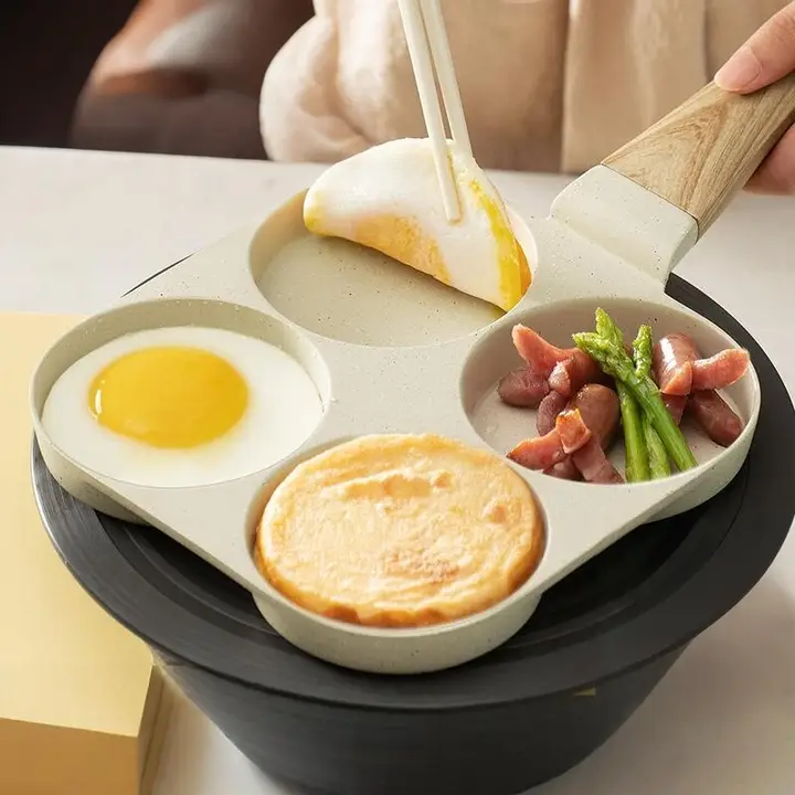 Supor 四孔のフライパン【卵料理・パンケーキ調理可能・テフロン加工】