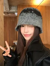 ヴィンテージ風 フラワー柄ニット帽【秋冬用・保温・ウール】