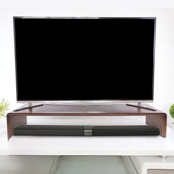天然木製 テレビ用モニター台【収納スペース付き・オーディオ機器置きラック・高置きタイプ】