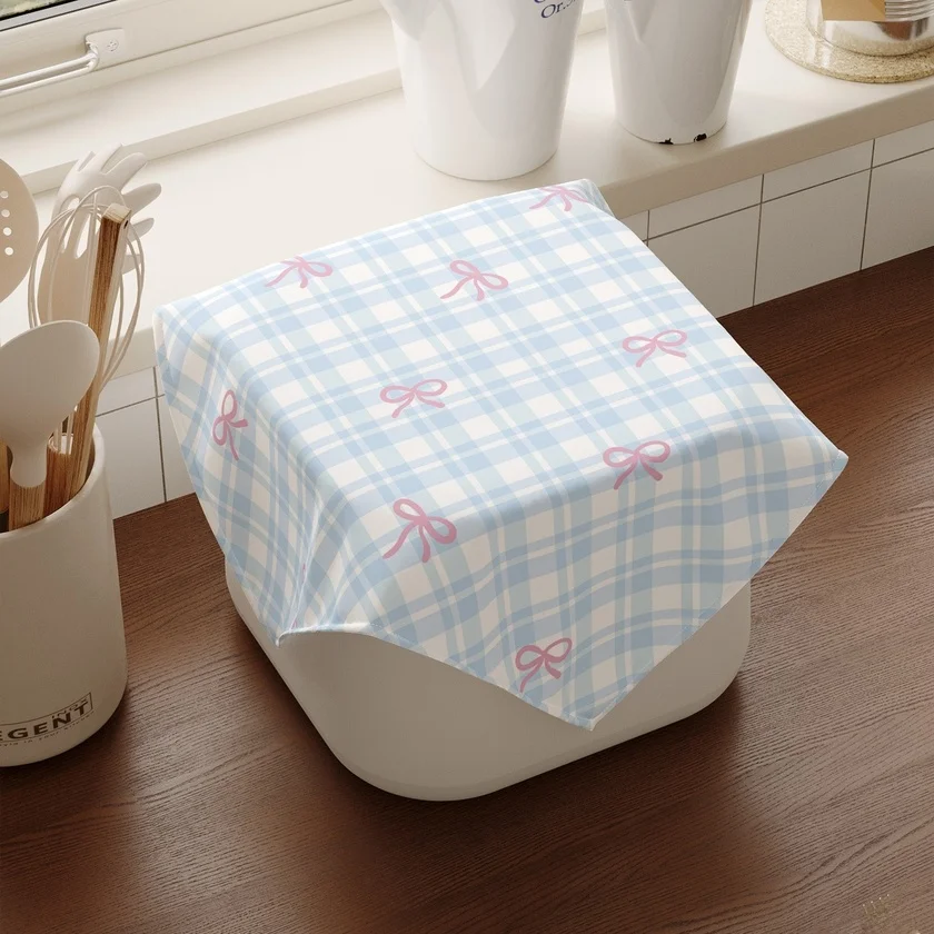 かわいいリボンデザインの防塵カバー：電子レンジ・オーブン・炊飯器・エアフライヤー用の万能ヘッドクロス