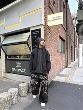 街舞スタイルのワイドカーゴパンツ【アシンメトリー・ユニークなデザイン】（セットアップ対応）