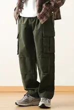 メンズ秋用ワイドストレート工事パンツ【多ポケット・フィット・カジュアル】