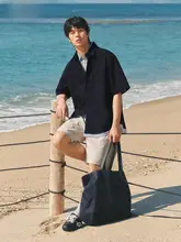 ストライプ柄 メンズ 夏用カジュアルシャツ【快適な着心地・ルーズフィット・短袖】