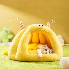 冬用密閉型猫ハウス【保温・子猫用・モンゴル風デザイン】
