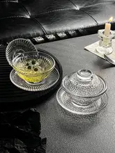 耐熱ガラス製中華スタイルスープボウルセット【蓋付き・透明・なつめぎょくしゅ・スープ用】