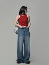 SIXI ワイドレッグデニムパンツ【レディース・フィット・夏用】