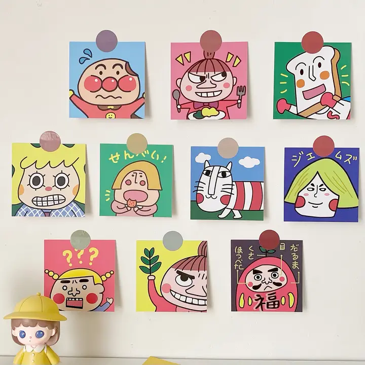 アニメ風デコレーションカード【壁面装飾・北欧スタイル・明るい寝室用】
