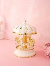 エレガントな回転木馬 オルゴール【七色に光る・子供用・クリスマス・誕生日ギフト】