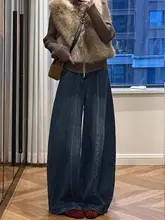 女性用 大きいサイズ ハイウエストデニムパンツ【フィット・ストレートシルエット】（セットアップ対応）