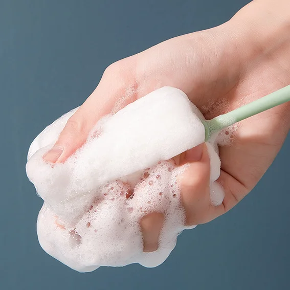 洗浄用スポンジブラシ【長柄・洗面器・隅まできれいに】