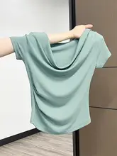 女性用ワンショルダー短袖Tシャツ【夏用・フィット感がある・ウエストシェイプ・美しいデザイン】