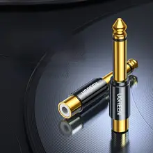 6.5mmからRCAオスへの変換プラグ【ギター・ミキサー・電ピアノ用】