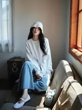 高品質コットン混紡のフレアパンツ【ウエストゴム・刺繍デザイン・カジュアル】