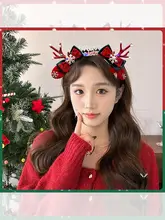 光るクリスマスヘッドバンド【サンタ帽子・トナカイ装飾】