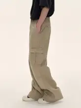 カーゴパンツ 男性 ゆったり ストレート ハリのある