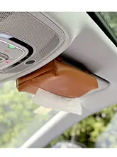 高級本革製 車載ティッシュボックス【クリエイティブなサンシェード取り付け】