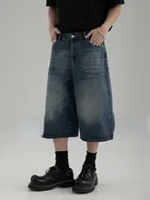 フィット 七分丈デニムパンツ【春用・ユニセックス・ウォッシュ加工】（セットアップ対応）