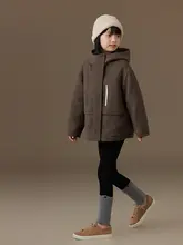 秋冬用コットンアウター【子供用・カジュアル・コーヒー色・保温性】