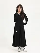 クルーネックTシャツ スカート 2点セット レディース ウエストマーク ドレープ感 シンプル きれいめ 上品 秋「XinmonLee」