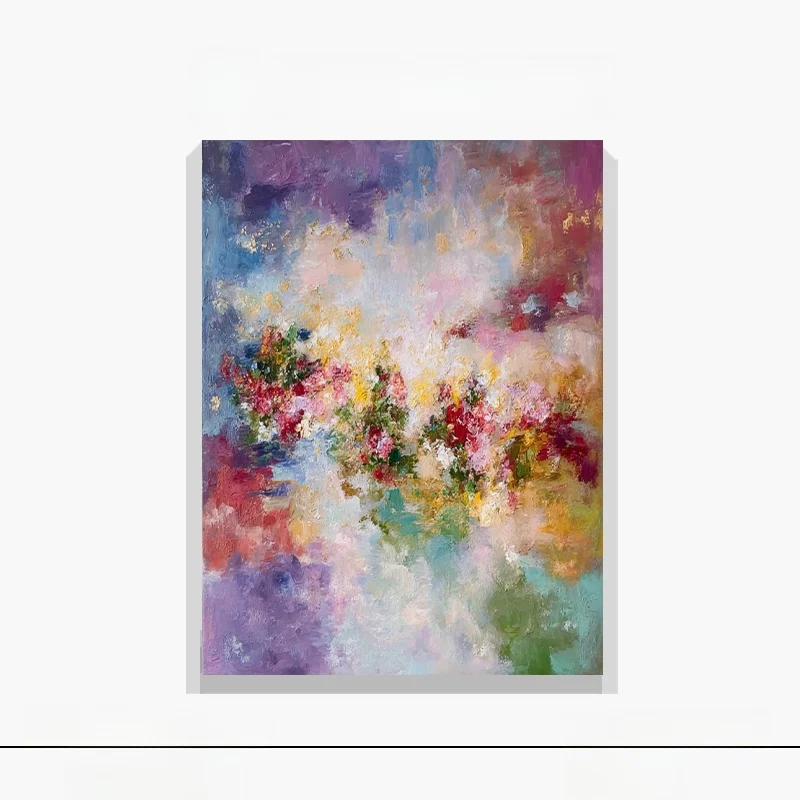 抽象な花影が壁に舞う——手描き油絵アートを家に設置するなら、どう選ぶべきか？
