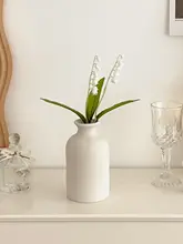 白色粗陶製ミニ花瓶【オフィスデスク用・飾り付け・花アレンジ】