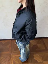 リバーシブルデザインのショートコットンジャケット【ユニセックス・シンプル・通勤用】