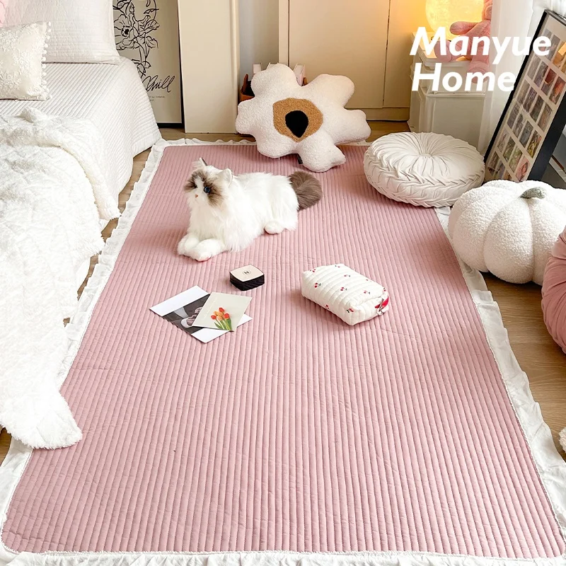 M.life ペリ ピンク 壁打ち全棉ラグはリビングや阳台で快適な足元を実現