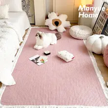 M.life ペリ ピンク 壁打ち全棉 ラグ【リビング用・ソファマット・畳用】