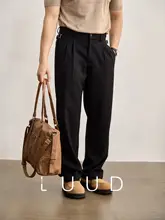 ストレートパンツ メンズ 綿羊毛 テンセル 混紡 アジャスター付きゴムウエスト カジュアル 「LUUD」
