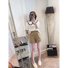 レディース夏用ハイウエストカーゴパンツ【ストレートデザイン・フィット】