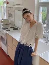 高密度コットン刺繍ホワイトシャツ【夏用・フレンチスタイル・通勤対応】