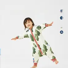 低アレルゲンコットン製 秋冬用長袖分腿スリーピングバッグ【中厚・保温タイプ】