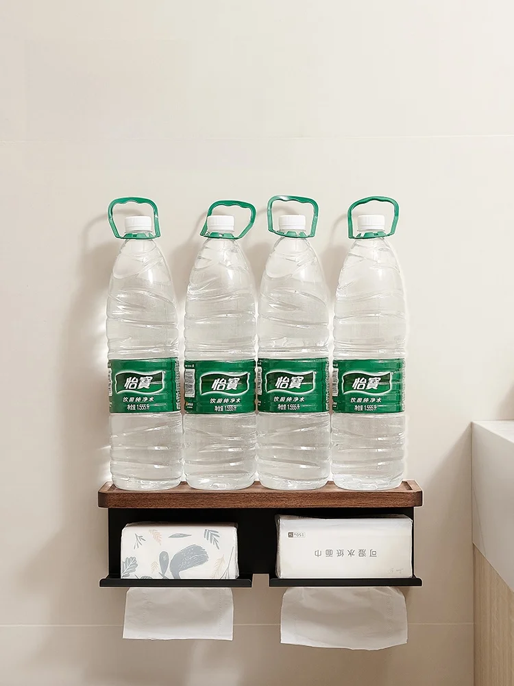 胡桃の木製壁掛けトイレットペーパーホルダー：FASグレードブラックウォールナットで実用性と美しさを両立